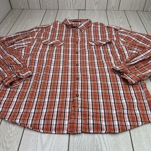 Marithe Francois Girbaud Shirt Mens 3XL XXXL Orange Long Sleeve Button‎ Up